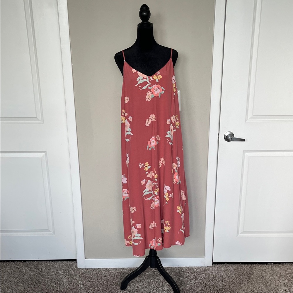 GAP Pink Floral Midi Dress